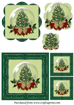 Twinkling Christmas Tree Scalloped Pyramid