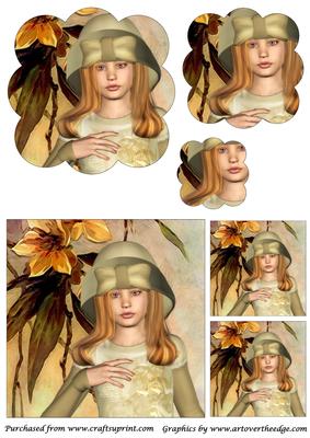 Retro Girl Scalloped Pyramid