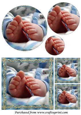 Baby Boy Feet Circle Pyramage