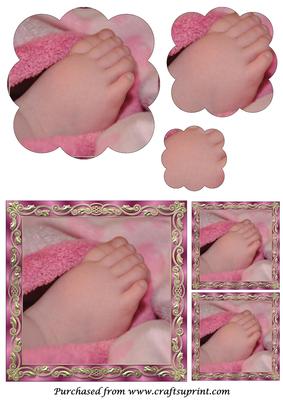 Baby Girl Feet Scalloped Pyramid