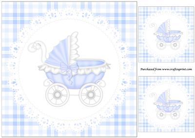 Baby Boy Carriage Topper