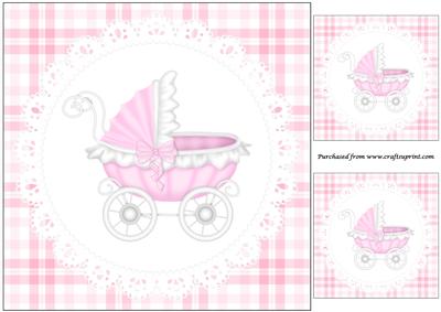 Baby Girl Carriage Topper