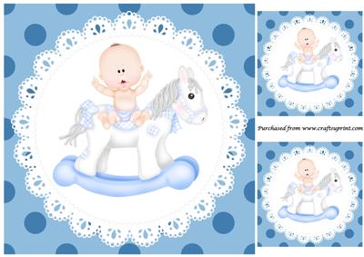 Baby Boy Rocking Horse Topper