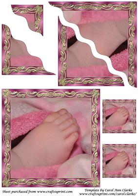 Baby Girl Feet Square Wavy Corner Stacker