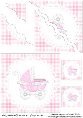 Baby Girl Carriage Square Wavy Corner Stacker