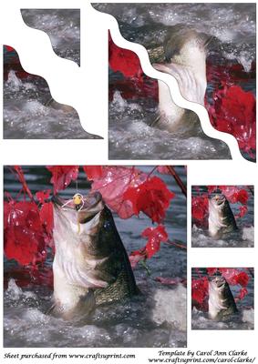 Bass Fishing in the Fall Square Wavy Corner Stacker