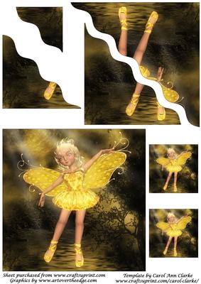 Ballerina Fairy Square Wavy Corner Stacker 5