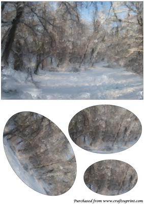 Christmas Scene Painting Oval Pyramid 5
