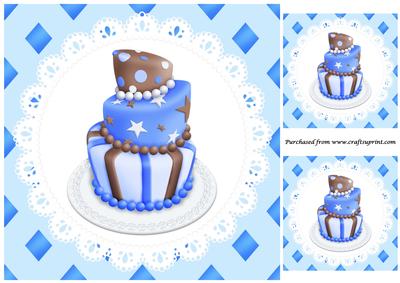 Blue Topsy Turvy Cake Topper