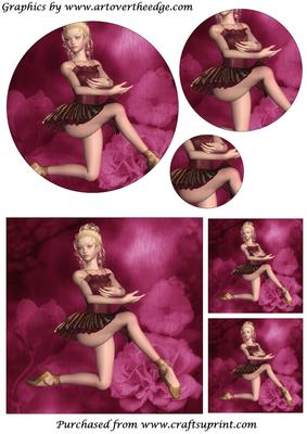 Ballerina and Roses Circle Pyramid