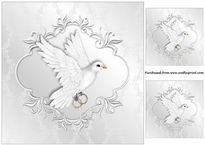 White Dove with Rings Topper