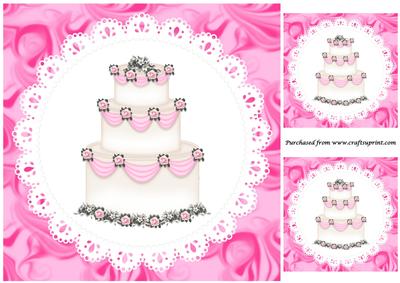 Pink Roses Wedding Cake Topper