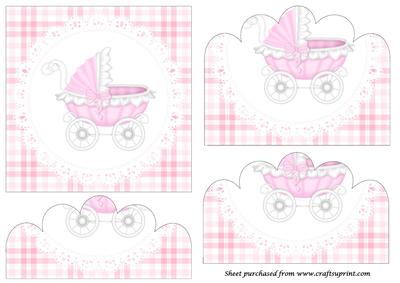 Baby Girl Carriage Scalloped Bottom Stacker