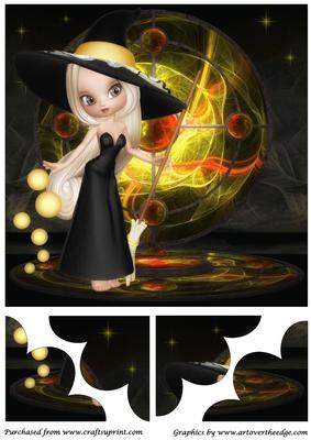 Cute Halloween Witch Quadro Petal Corner Stacker