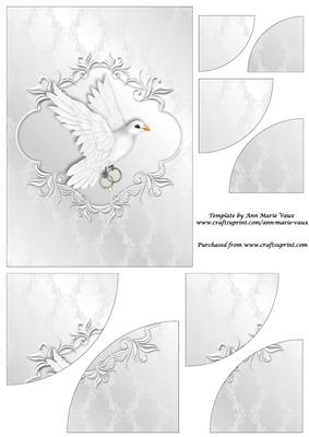 White Dove with Rings Duo Corner Stacker