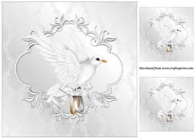 White Dove with Rings Topper 2