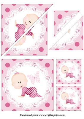 Crawling Baby Girl Triangle Corner Stacker