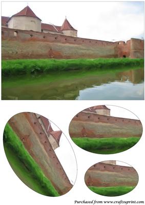 Lakeside Castle Painting Oval Pyramid
