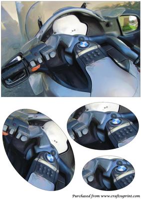 Motorbike Painting Oval Pyramid 3
