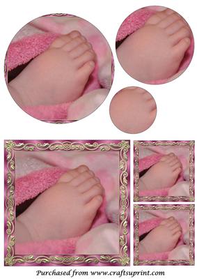 Baby Girl Feet Circle Pyramage