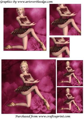 Ballerina and Roses Square Pyramid