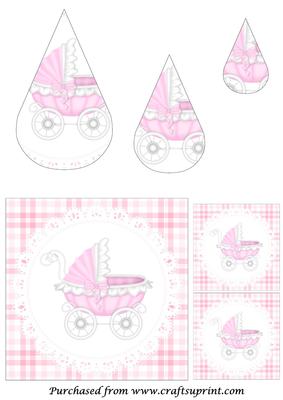Baby Girl Carriage Teardrop Pyramid
