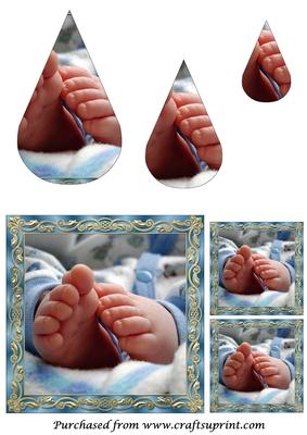 Baby Boy Feet Teardrop Pyramid
