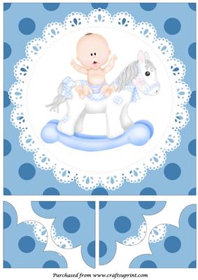 Baby Boy Rocking Horse Quadro Petal Corner Stacker
