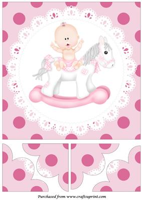 Baby Girl Rocking Horse Quadro Petal Corner Stacker