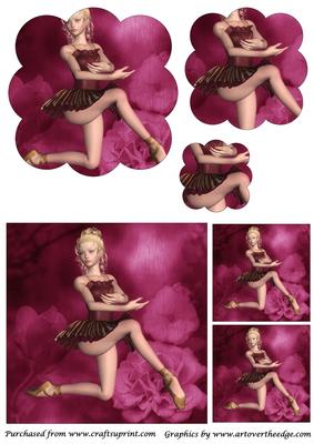 Ballerina and Roses Scalloped Pyramid