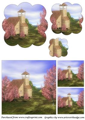 Wooden Church Scalloped Pyramid