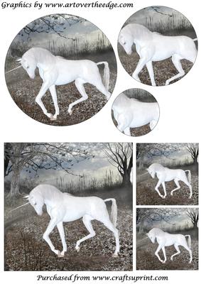 White Unicorn Circle Pyramid