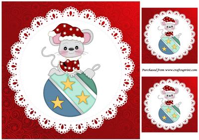 Christmas Santa Mouse Topper