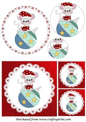 Christmas Santa Mouse Circle Pyramid