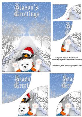 Christmas Penguin and Bear Duo Corner Stacker