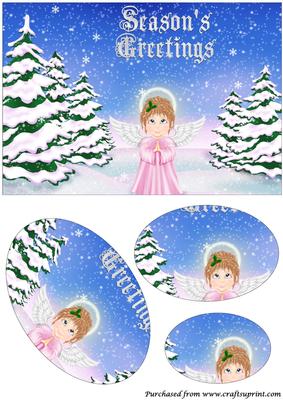 Christmas Angel Oval Pyramid