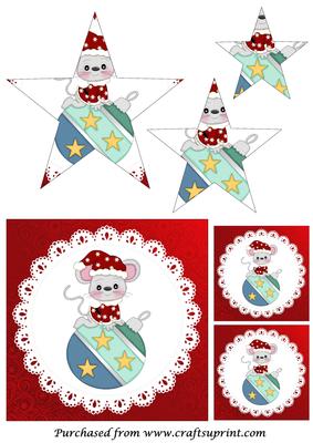 Christmas Santa Mouse Star Pyramid
