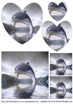 Dolphin Fantasy Heart Shaped Pyramid