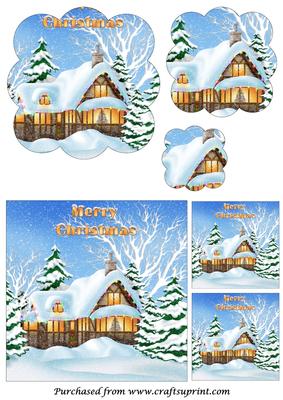 Christmas House Scalloped Pyramid