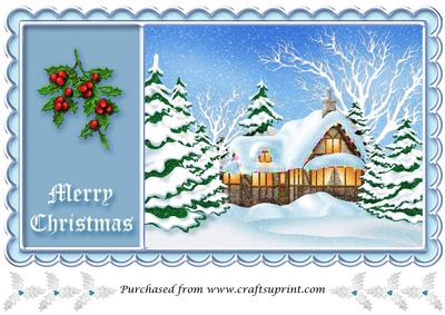 Christmas House Card A4