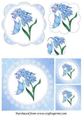 Forget-me-not Flowers Scalloped Pyramid