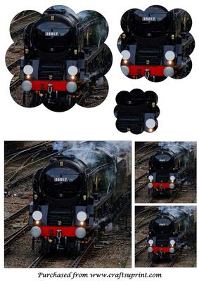Vintage Steam Train Scalloped Pyramid