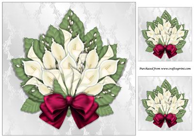 White Calla Lilies Wedding Bouquet Topper