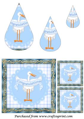 New Baby Boy Teardrop Pyramid