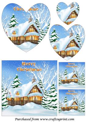 Christmas House Heart Shaped Pyramid