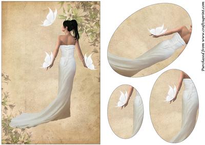 Bride in White Dress Oval Pyramid