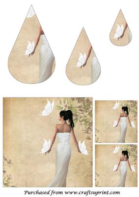 Bride in White Dress Teardrop Pyramid