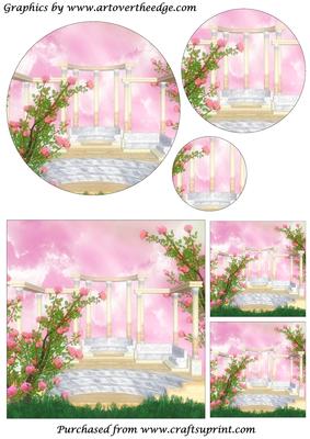 Pink Roses and Temple Circle Pyramid