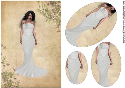 Bride with White Dress Oval Pyramid