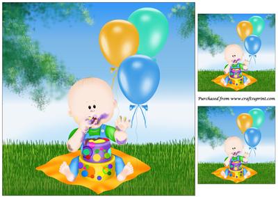 Baby Boy Outdoor Birthday Topper